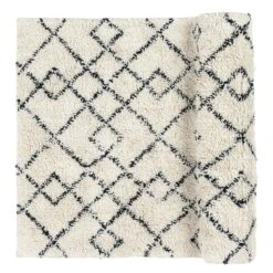 Broste Copenhagen Janson Rug 70x140cm, Ivory/Black