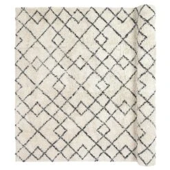Broste Copenhagen Janson Rug 140x200cm, Ivory/Black
