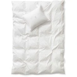 Dekbedset Katoen 90x200 Cm, Wit / Grijs