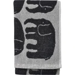 Elefantti Towel 50x70 Cm, Black/Grey