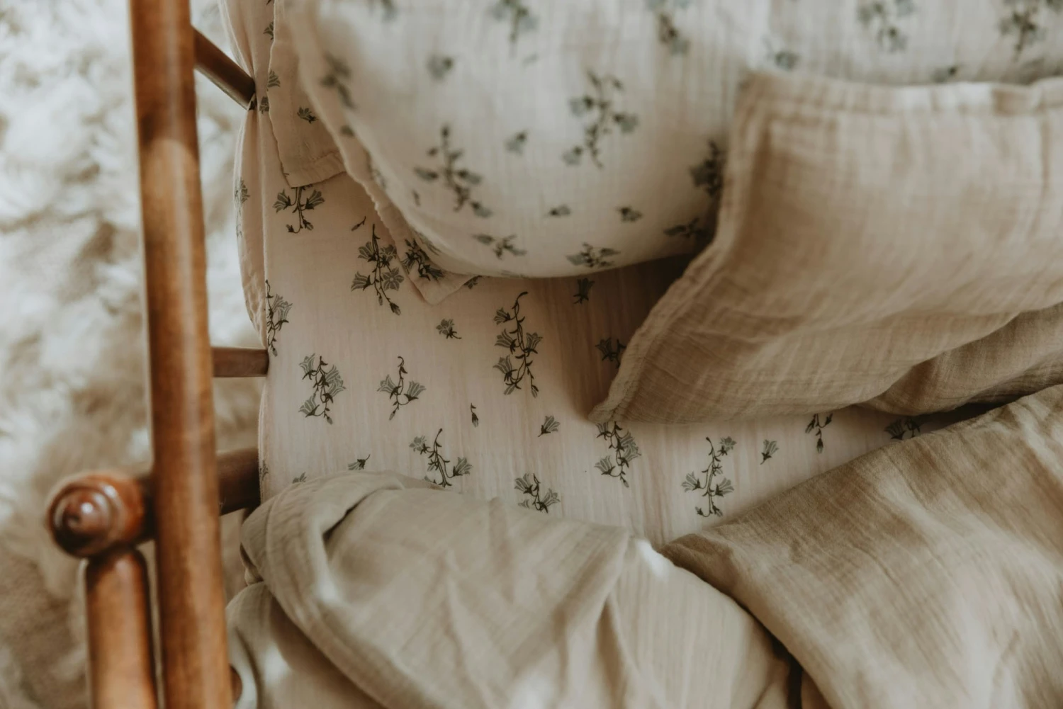 Bluebell Muslin Hoeslaken, 90x200 Cm - Image 3