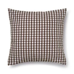 Juna Bæk & Bølge Kussensloop 50x60 Cm, Wit / Chocolade