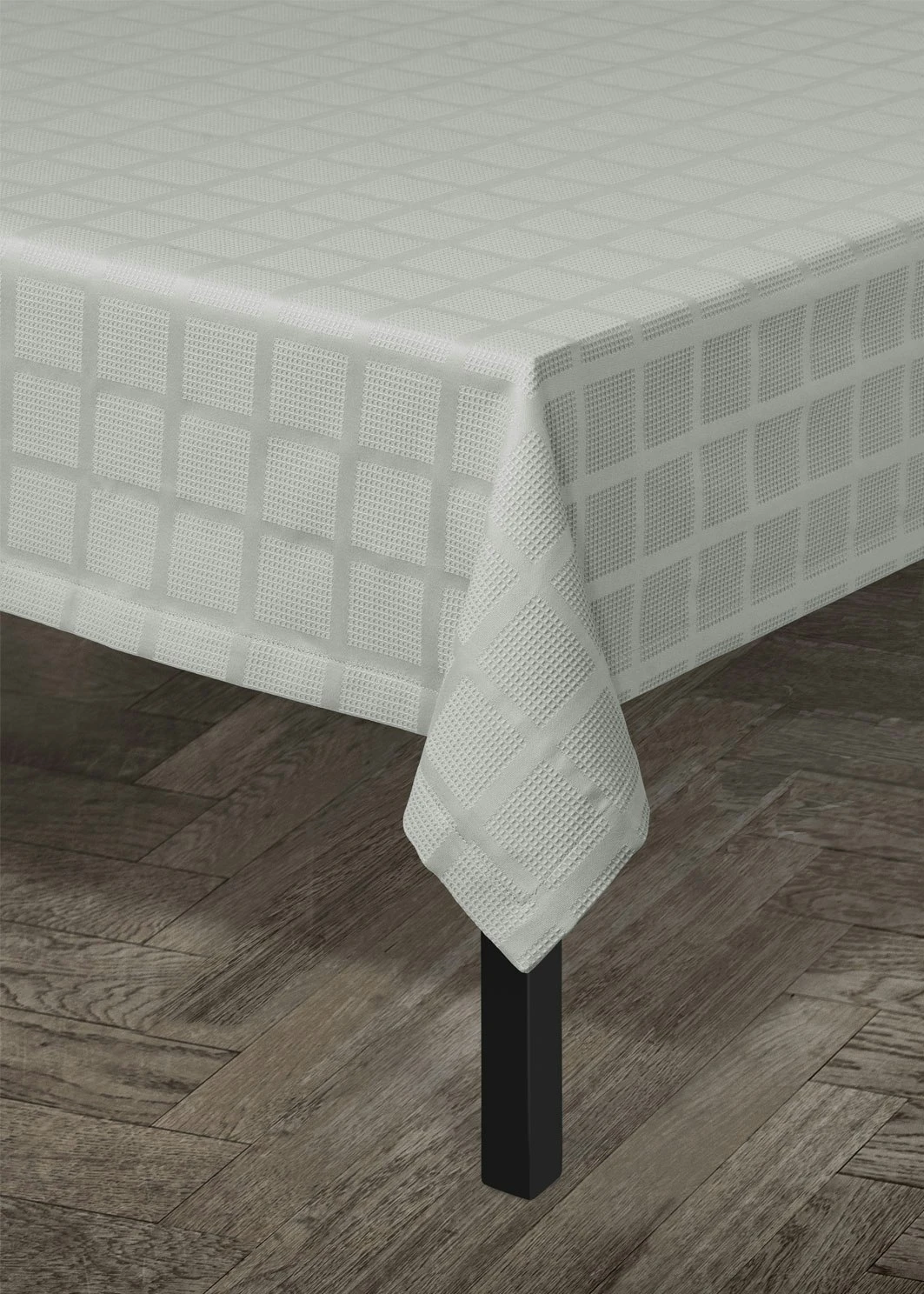 Juna Brick Damast-Tafelkleed Grijs, 150x370 Cm - Image 2