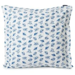 Lexington Blue Printed Leaves Organic Cotton Poplin Kussensloop, 65x65 Cm