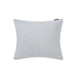 Lexington Blue/White Washed Striped Cotton Pillowcase 50x60 Cm