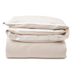 Lexington Seersucker Dekbedovertrek Beige / Wit 220x220 Cm