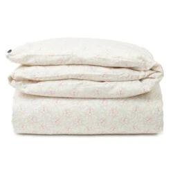 Lexington Flower Print Dekbedovertrek Lichtbeige / Roze 150x210 Cm