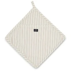 Lexington Icons Herringbone Striped Pannenlap, Beige