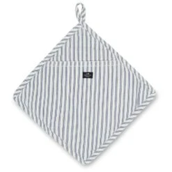 Lexington Icons Herringbone Striped Pannenlap, Blauw