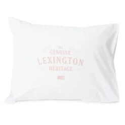 Lexington Printed Cotton Poplin Kussensloop 50x60 Cm, Wit / Roze