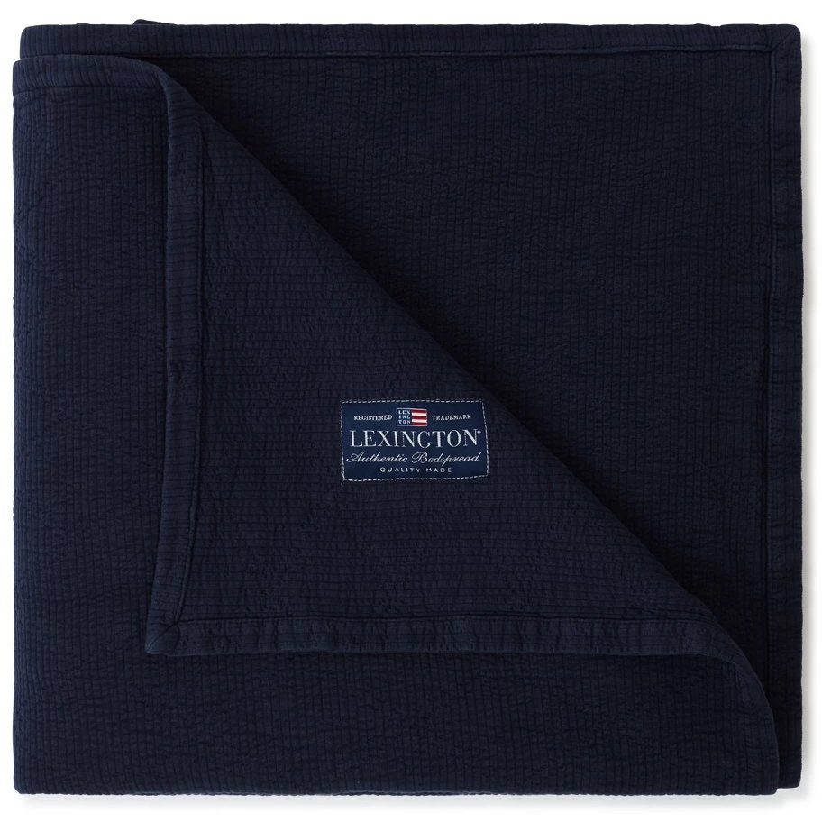 Lexington Quilted Jacquard Sprei Donkerblauw, 160x240 Cm
