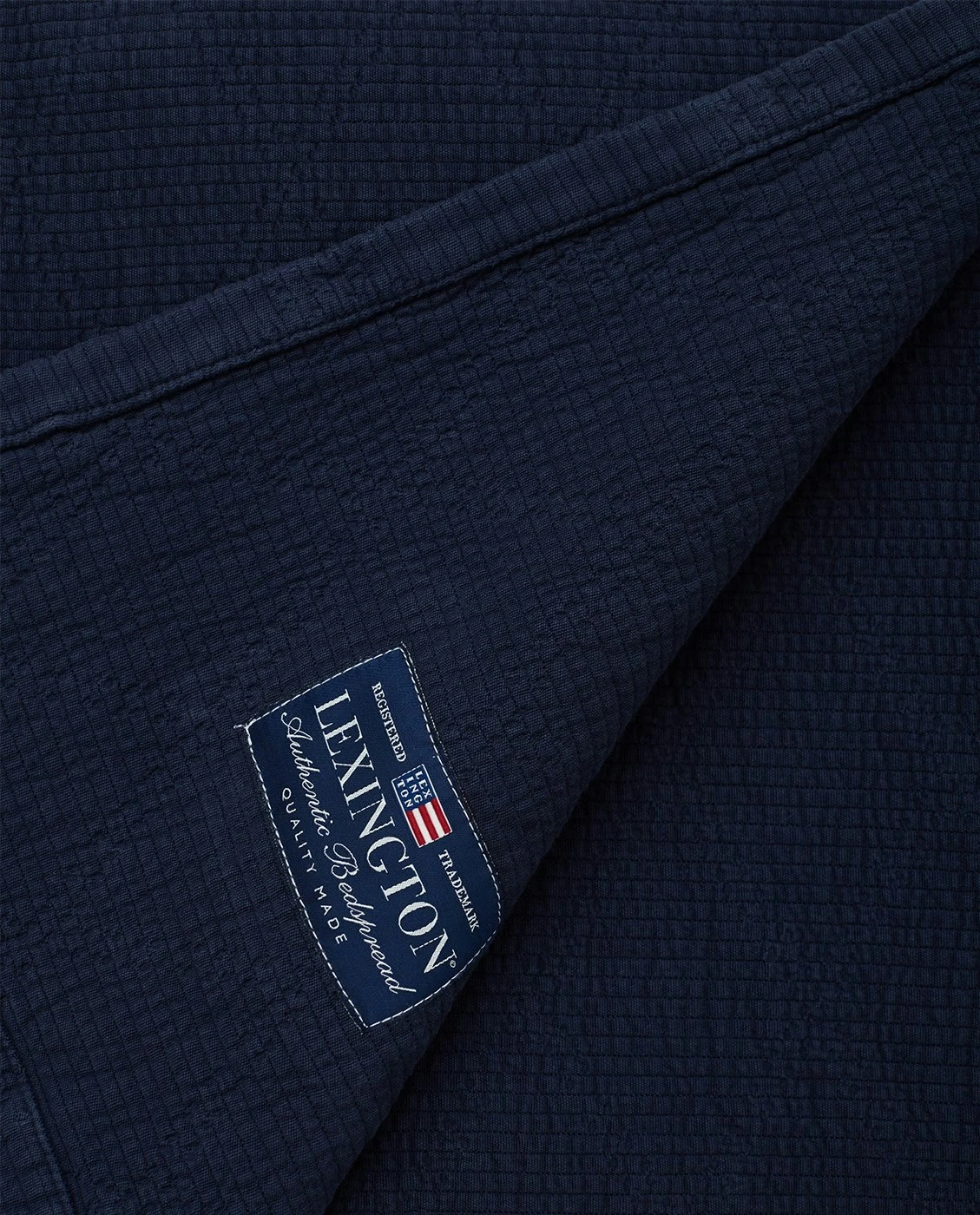 Lexington Quilted Jacquard Sprei Donkerblauw, 160x240 Cm - Image 2