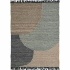 Linie Design Eik Wollen Vloerkleed 170x240 Cm, Houtskool