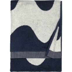 Marimekko Lokki Handdoek Donkerblauw / Off-white, 50x70 Cm