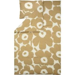 Marimekko Unikko Dekbedovertrek Katoen / Beige, 150x210 Cm