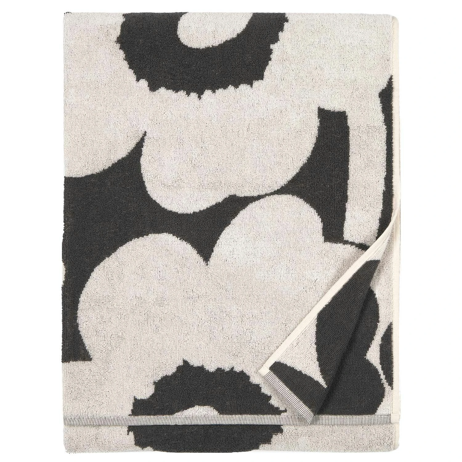 Marimekko Unikko Badhanddoek 70x150 Cm, Gebroken Wit/Houtskool