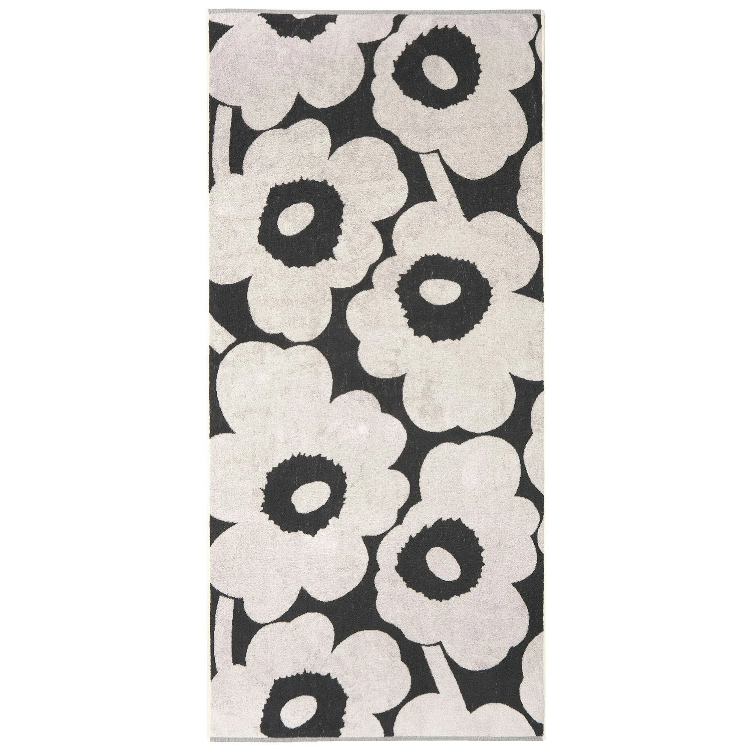 Marimekko Unikko Badhanddoek 70x150 Cm, Gebroken Wit/Houtskool - Image 2
