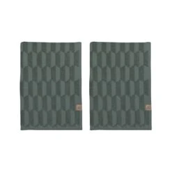 Mette Ditmer Geo Guest Towel 35x55 Cm 2-Pack, Pine Green