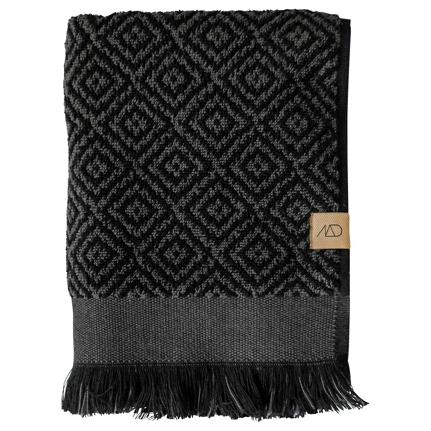 Mette Ditmer Morocco Handdoek 50 X 95 Cm, Zwart/Grijs