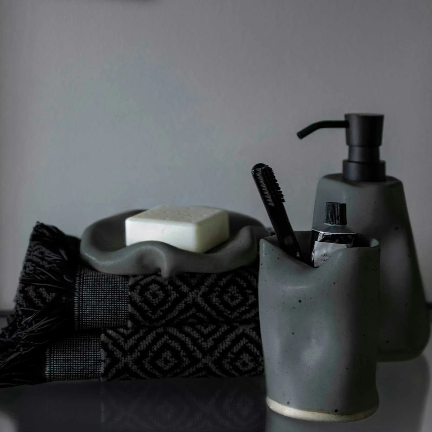 Mette Ditmer Morocco Handdoek 50 X 95 Cm, Zwart/Grijs - Image 4