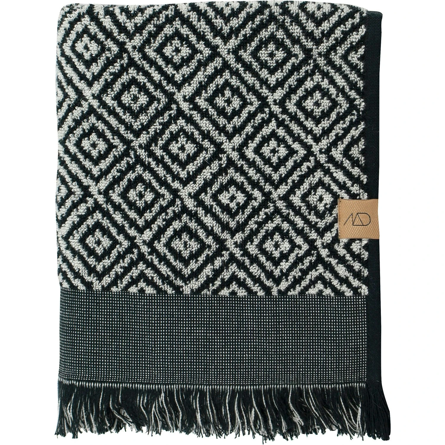 Mette Ditmer Morocco Badhanddoek 70 X 135 Cm, Zwart/Wit