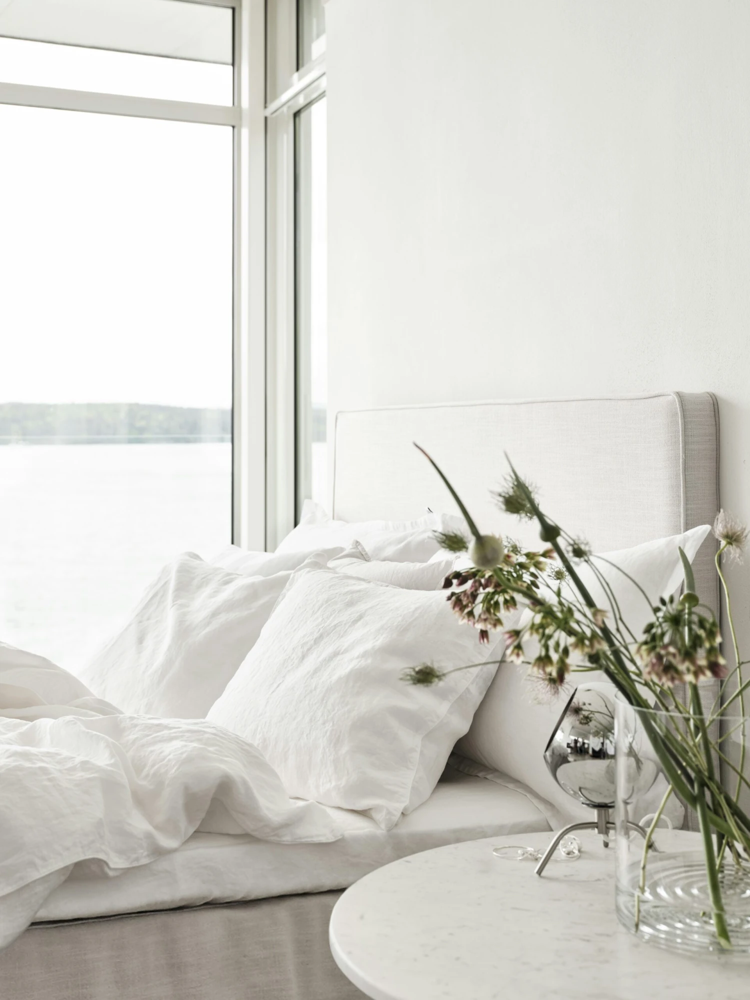 Mille Notti Lino Bottom Sheet 270x270, White - Image 3