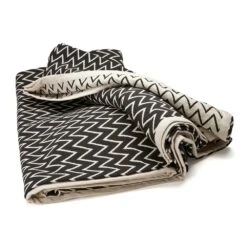 Zigzag Beddensprei 260 X 260 Cm, Zwart/Wit