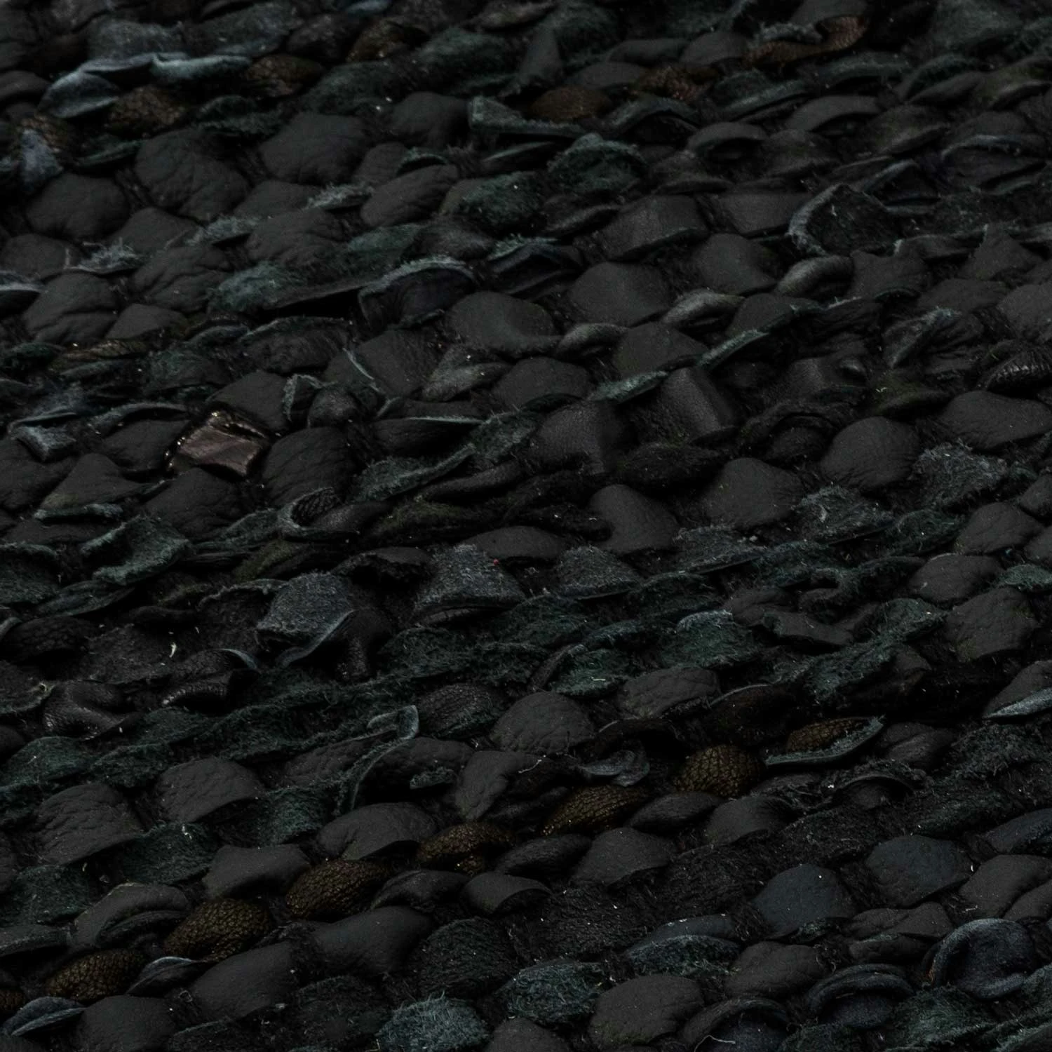 Leather Rug 170x240 Cm, Black - Image 3