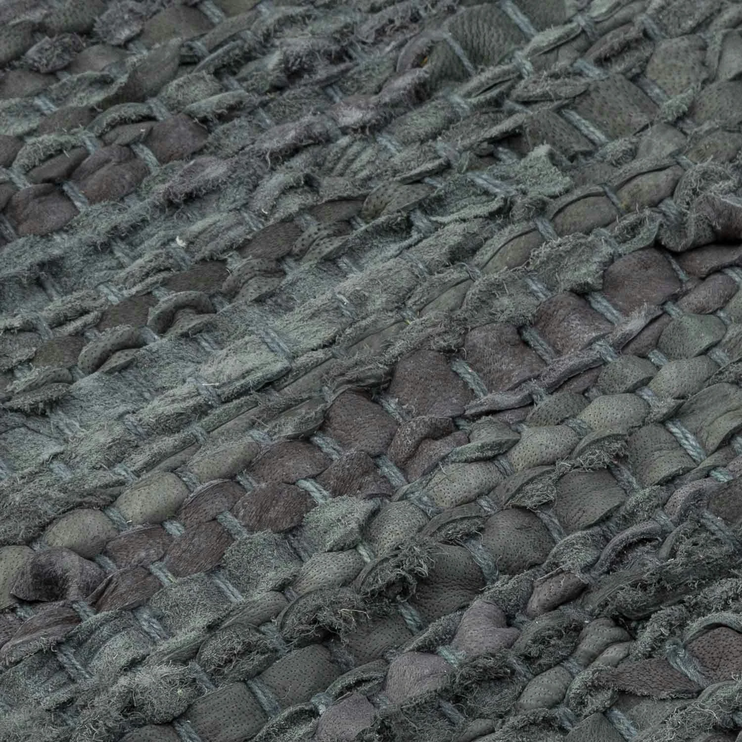 Leather Rug 140x200 Cm, Dark Grey - Image 2