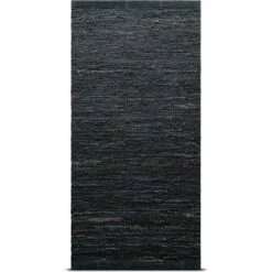 Leather Rug 65x135 Cm, Dark Grey
