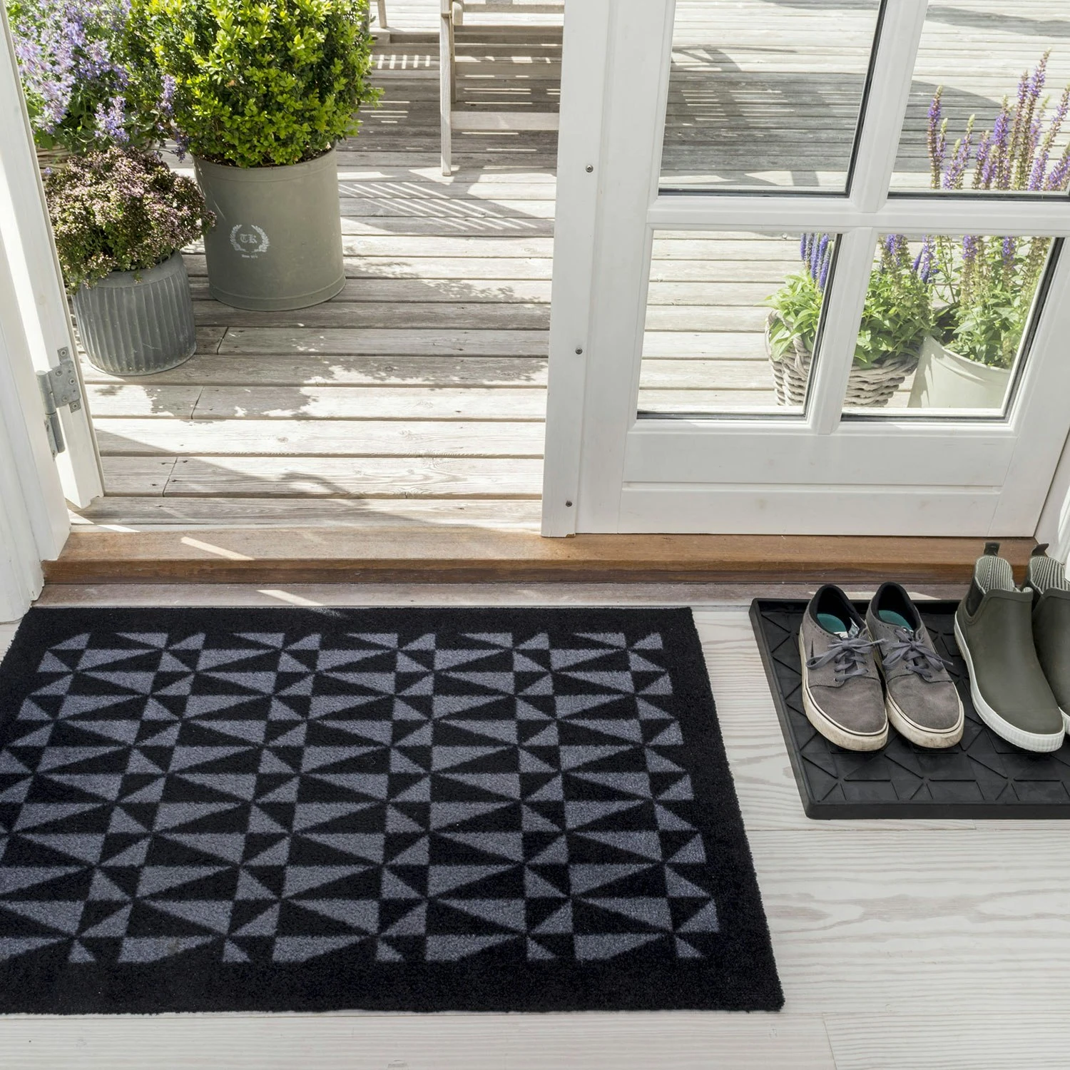 Graphic Doormat 60x90cm, Black/Grey - Image 3